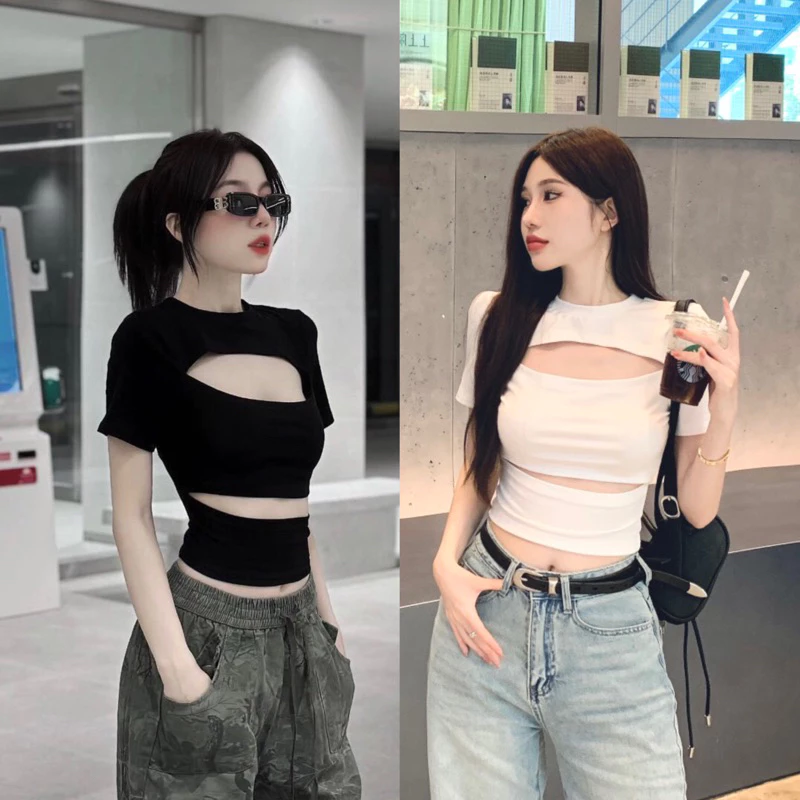 ÁO THUN CROPTOP KHOÉT NGỰC SEXY