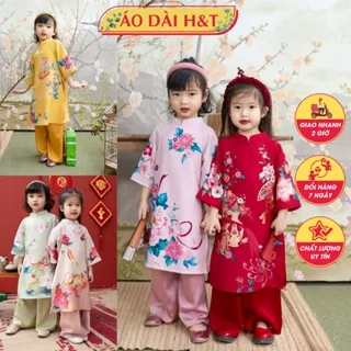 [Giao 2h HCM] Áo dài cách tân bé gái chất tơ kim sa cao cấp – Áo dài H&T