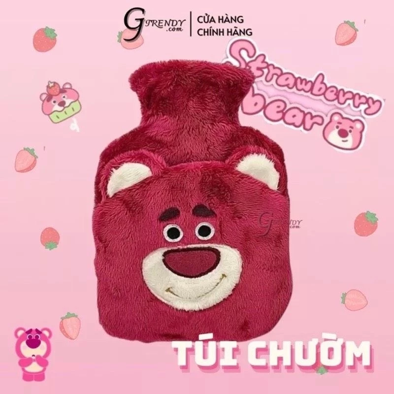 Túi Chườm Bụng Nóng Lạnh Gấu Dâu Lotso 1100ml Chính Hãng Disney