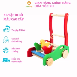 [CHÍNH HÃNG EM BÉ VÀNG] Xe tập đi gỗ bản CAO CẤP  an toàn cho bé