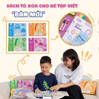 [Tặng bút] Tập tô vẽ thông minh xóa được Lalala Baby - Giáo dục toàn diện Montessori cho bé từ 1 - 6 tuổi