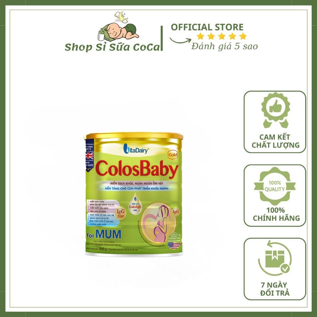 Sữa bầu Colosbaby Mum 400gr 800gr ( date 2025 đầy đủ mã QR tích xu)