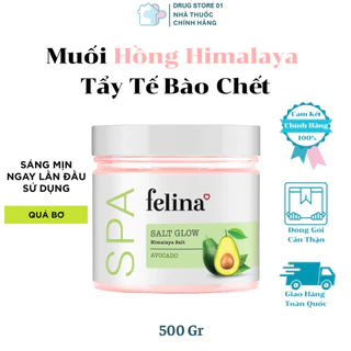 Muối tắm tẩy tế bào chết body Felina Home Spa muối hồng Himalaya 500g dành cho da mụn