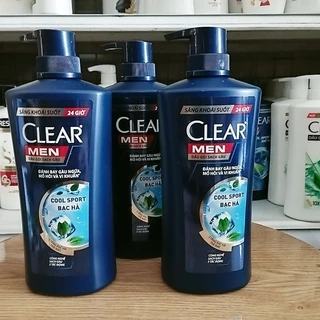 Dầu gội Clear men bạc hà 630g giúp tóc mát lạnh sảng khoái.