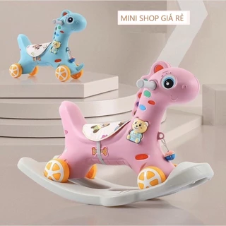 Ngựa Bập Bênh Cho Bé Yêu, Xe Chòi Chân 2 in 1 Có Nhạc Siêu CUTE