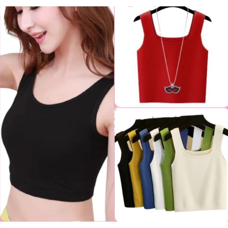 Áo ba lỗ, áo sát nách nữ croptop form ôm body tôn dáng - áo 2 dây bản to không có mút ngực