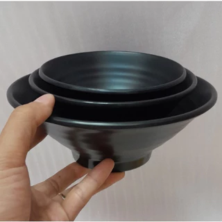 Tô nhựa size lớn 19,8 x 6,5 cm màu đen nhám đựng phở, bún bò cao cấp sử dụng quán ăn nhà hàng bảo hành 6 tháng freeship