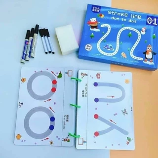 Tập Tô Vẽ Thông Minh Tập Viết Xoá Được 64 Trang Tặng 6 Bút Hagykid,Học Liệu Montessori Đồ Chơi Giáo Dục Cho Bé 2345 Tuổi