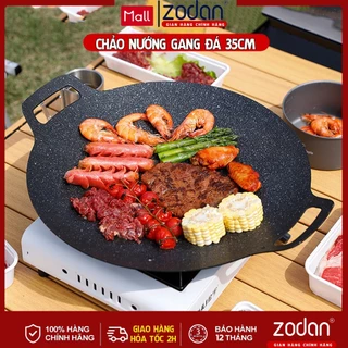 Chảo nướng đá không dầu Hàn Quốc size 34cm ,chảo nướng thịt BBQ chống dính dùng được cho mọi loại bếp, chất liệu cao cấp