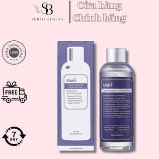 Nước hoa hồng không mùi dưỡng ẩm, làm mềm da Dear, Klairs Supple Preparation Unscented Toner 180ml / Subeo beauty