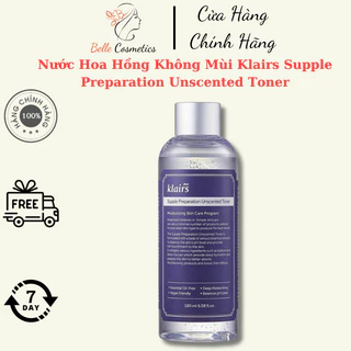 Nước hoa hồng không mùi dưỡng ẩm cho da nhạy cảm, làm mềm da Dear, Klairs Supple Preparation Unscented Toner 180ml