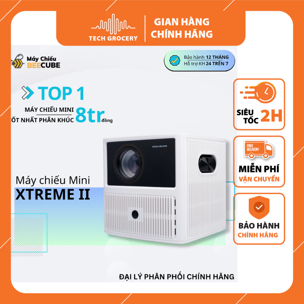 Máy Chiếu Mini Beecube Xtreme Gen 2 Full HD 1080P Hỗ Trợ 4k - Hàng Chính Hãng Bảo Hành 12 Tháng