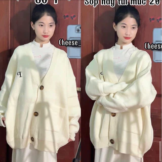 [ ẢNH THẬT ] ÁO CARDIGAN CHỮ P XÁM / ĐEN / TRẮNG CHẤT LEN DỆT KIM FORM RỘNG OVERSIZE GIẤU QUẦN