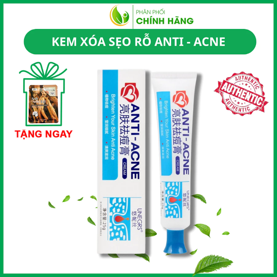 Kem xóa sẹo rỗ ANTI ACNE - Kem ANTI ACNE lành sẹo rỗ, xóa sổ sẹo, tái tạo da cấp tốc, lấy lại làn da mịn màng 25g