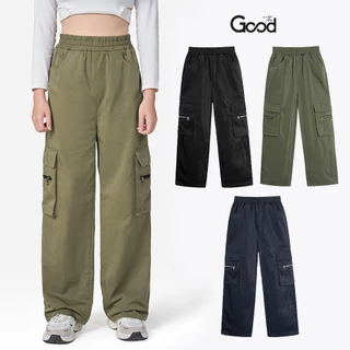 Quần Ống Rộng THE GOOD Cargo Pants, Quần Túi Hộp Khóa Kéo Chất Gió Dày Dặn