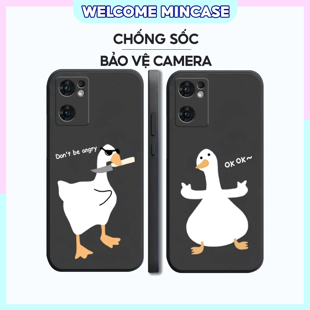 Ốp lưng Oppo Reno 7 5G, Reno 7Z 5G, Reno 8Z 5G, Reno 8 5G silicon dẻo, tpu mềm viền vuông bảo vệ camera hình đôi vịt gấu