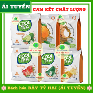 Bột trà hòa tan Trần Quang gói 336g (24 ống) hương dâu, hương cam, hương chanh, hương chanh muối, hương me, hương bí đao