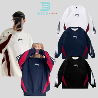 Áo sweater Adidas cao cấp chính hãng nỉ dài tay unisex, Áo swt nam nữ form rộng tay phối sọc siêu đẹp 209 Bico Studio