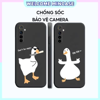 Ốp lưng Realme 6, 6 Pro silicon dẻo, tpu mềm cạnh viền vuông bảo vệ camera hình đôi vịt gấu