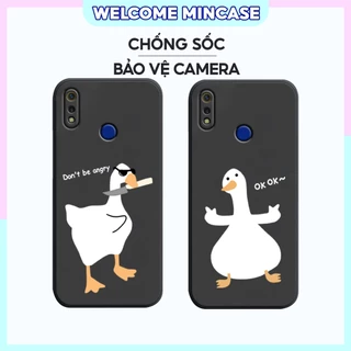 Ốp lưng Realme 3, 3 Pro silicon dẻo, tpu mềm cạnh viền vuông bảo vệ camera hình đôi vịt gấu