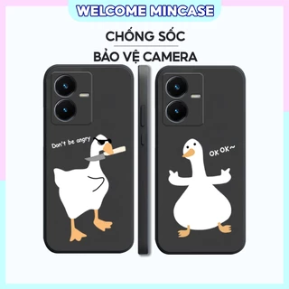 Ốp lưng Vivo Y22s silicon dẻo, tpu mềm cạnh viền vuông bảo vệ camera hình đôi vịt gấu