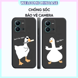 Ốp lưng Vivo V25, V25E, V25 Pro silicon dẻo, tpu mềm cạnh viền vuông bảo vệ camera hình đôi vịt gấu