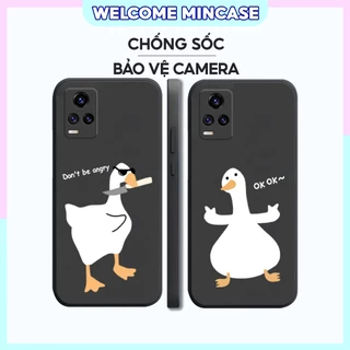 Ốp lưng Vivo V20, V20 SE , V21 silicon dẻo, tpu mềm cạnh viền vuông bảo vệ camera hình đôi vịt gấu