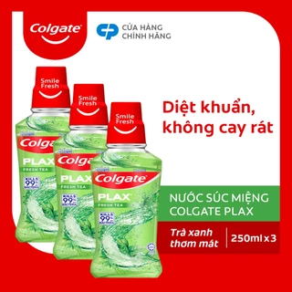 Bộ 3 Nước súc miệng Colgate diệt 99% vi khuẩn Plax trà xanh 250ml