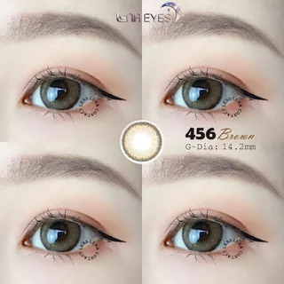 [1 year] Kính áp tròng LUNA EYES 456 Brown - Lens size vừa