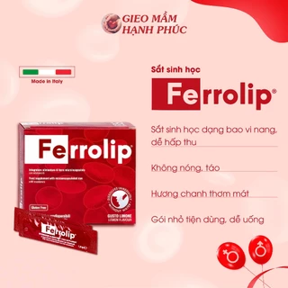 Sắt sinh học Ferrolip Liposome cho bà bầu và người thiếu máu - Không tanh, Không táo (Hộp 20 gói)