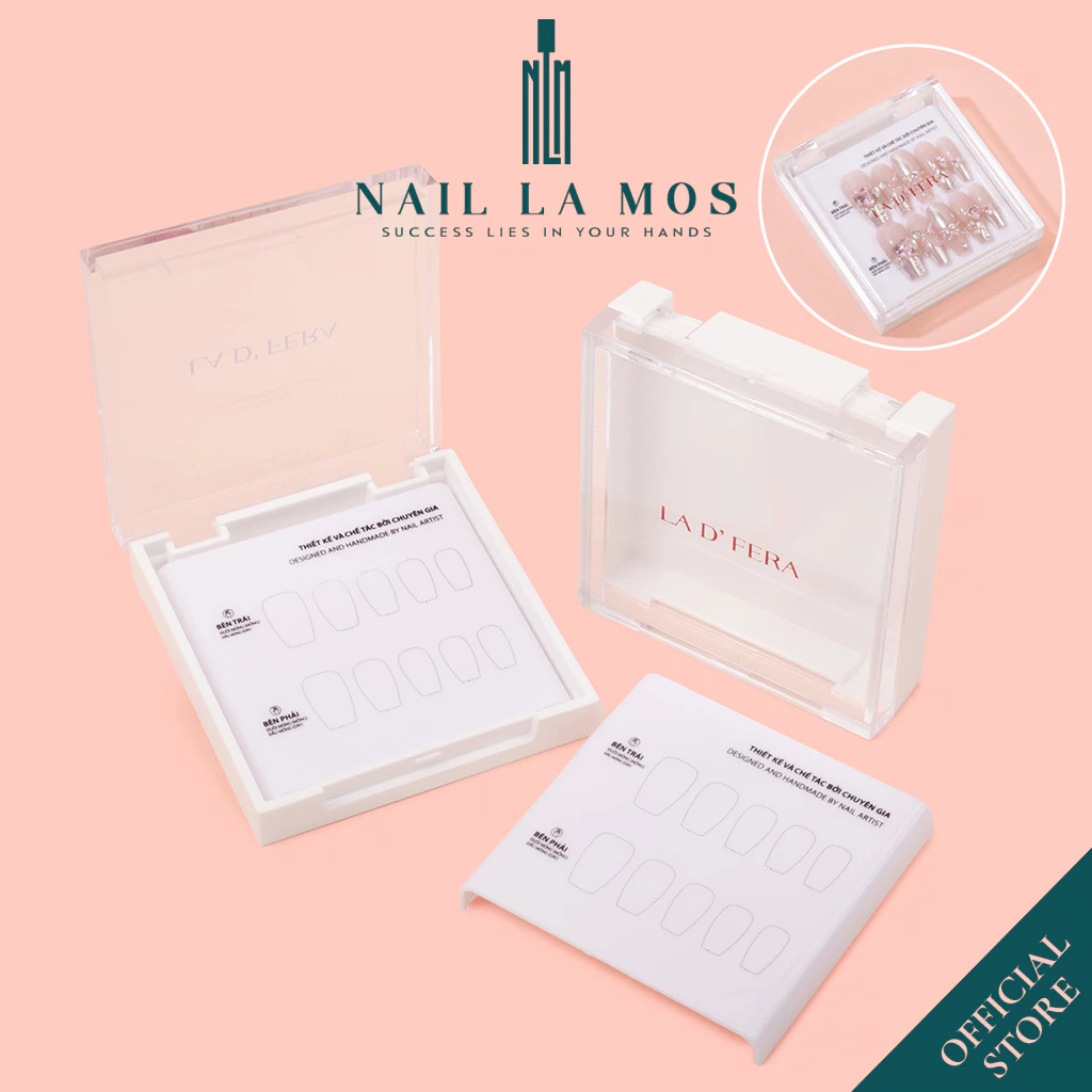 Hộp đựng nail box thiết kế thủ công La D’ Fera - Hộp mica bảo vệ nails, chất liệu nhựa cứng cao cấp