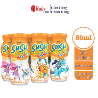 [Date T10/24] Lốc 6 chai Sữa Chua Uống Vinamilk Susu Hương Cam