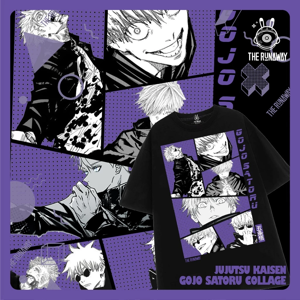 Áo phông Jujutsu Kaisen: Gojo Collage 100% Cotton Nam / Nữ by The Runaway