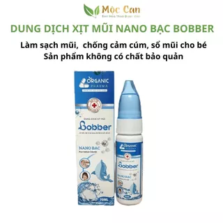 Dung dịch xịt mũi cho bé Bobber, chứa Nano bạc làm sạch mũi, hết khô mũi, cảm cúm, ngạt mũi, viêm xoang, Chai 70ml