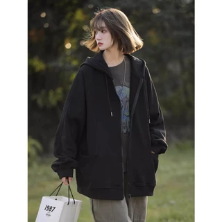 Áo Khoác Hoodie Zip Nam Nữ Ulzzang Unisex - Áo khoác nỉ mũ form rộng nỉ bông dày dặn cotton mềm mịn BASSIC