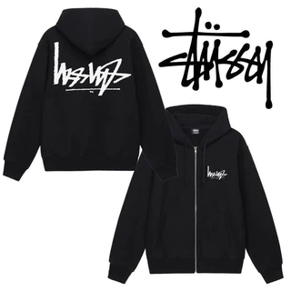 Hoddie Zip Stussy Ngược Nỉ Bông Dày Dặn,Áo Khoác Nam Nữ Cao Cấp