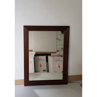 Gương khung nâu vân gỗ PVC siêu bền, gương khung nhà tắm, phòng ngủ không ố mốc, gưởng bỉ siêu bền