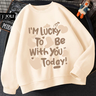 Áo Sweater Im Lucky Nam Nữ By JOLI Unisex Chất Nỉ Lót Bông Form Rộng