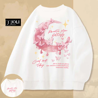 Áo Sweater Romantic Moon Nam Nữ By JOLI Unisex Chất Nỉ Lót Bông Form Rộng