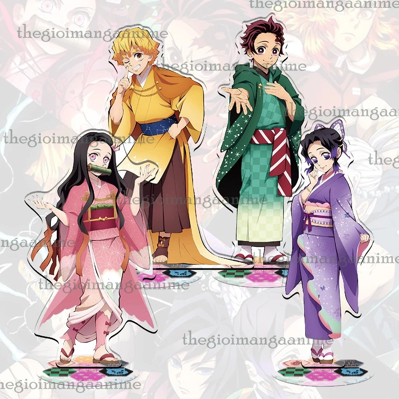 (YUKATA) Mô hình standee KIMETSU NO YAIBA tượng mica chibi arcylic in hình anime trưng bày