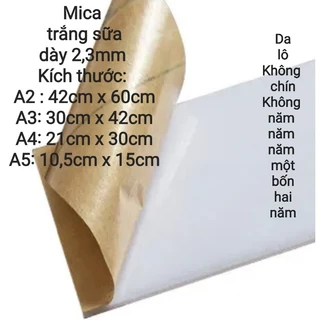 Tấm mica Trắng Sữa nhiều kích thước. Mi ca sữa dày 2,3mm.