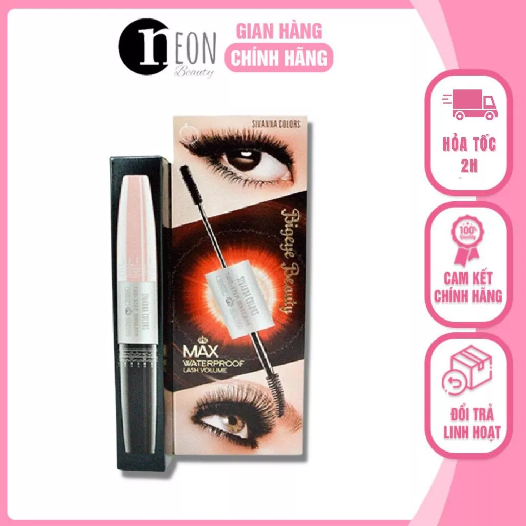 Mascara 2 đầu dài và dày mi, chống nước Sivanna 6X HF891 Max Waterproof - NEON BEAUTY