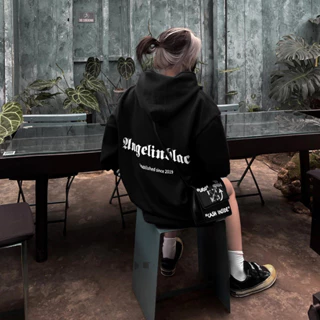 Áo Hoodie unisex 910T PEARTH - Anglelinblack, áo hoodie nỉ bông form rộng dày dặn oversize cá tính hiện đại