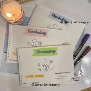 Sổ Vocabulary Tiếng Trung Sổ từ vựng Sổ lò xo A5 Taro Stationery