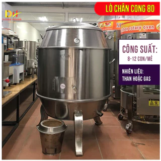 Lu Nướng Gà Vịt chạy Than hoặc Ga Inox Dạng Chân Cong Phi 80 - Lu Nướng Cao Cấp Sáng Bóng Bền Đẹp, An Toàn Vệ Sinh