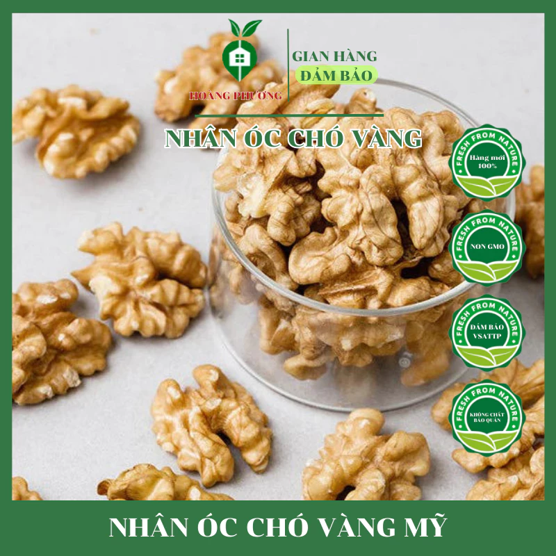 Hạt Óc Chó Vàng - Đỏ MỸ Đã Tách Vỏ Còn Sống Chưa Rang 400G-200G 💝FREE SHIP💝 Nhân Óc Chó Vàng Óc Chó Đỏ Cho Bà Bầu