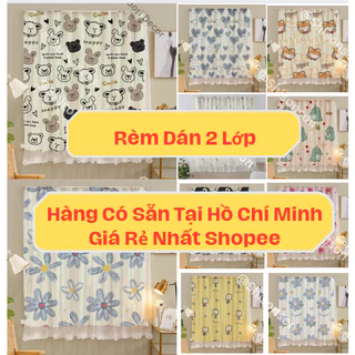 Rèm Dán Cửa Sở, Rèm Dán Không Cần Khoan Tường 2 lớp Shisonson Decor