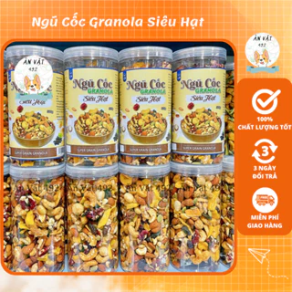 Ngũ Cốc Granola Siêu Hạt Nướng Mật Ong Không Yến Mạch 500gr - Ăn Vặt 492