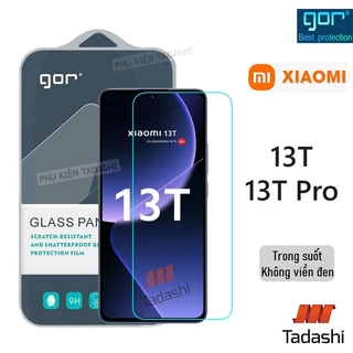 Kính Cường Lực Gor Xiaomi 13T/ 13T Pro, Xiaomi 13, Xiaomi 12T/ 12T Pro Trong Suốt Không Viền Đen 9H/ Vát 2.5D - Hãng Gor