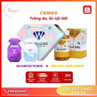 {GIÁ SỈ} Viên Uống Trắng Da Diamond White [TẶNG SỮA ONG CHÚA] dưỡng Trắng, Cải Thiện Da Đen Sạm cả ngày và đêm